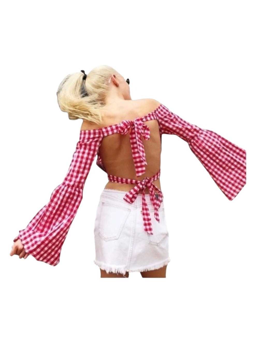 new LF Carmar  Nolan Ripped Destroy Waistband Mini Skirt  White Denim  2 26 S